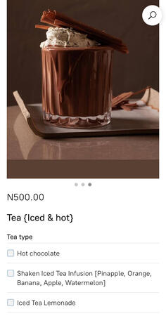 Beverage sales page